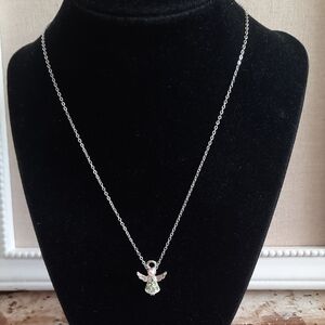 Avon Silver-tone Angel Pendant Necklace